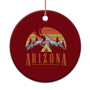 Vintage Arizona Camping Mountain Graphic Ceramic Ornament Retro Sunset Wilderness Outdoor Adventure Souvenir