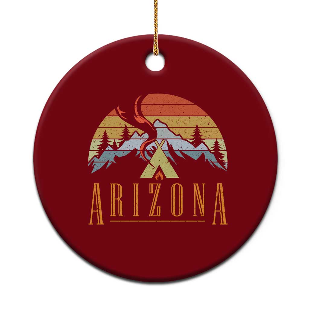 Vintage Arizona Camping Mountain Graphic Ceramic Ornament Retro Sunset Wilderness Outdoor Adventure Souvenir TS02 1pc Red Print Your Wear