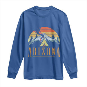 Vintage Arizona Camping Mountain Graphic Long Sleeve Shirt Retro Sunset Wilderness Outdoor Adventure Souvenir