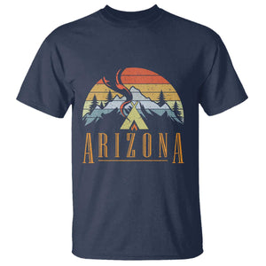 Vintage Arizona Camping Mountain Graphic T Shirt Retro Sunset Wilderness Outdoor Adventure Souvenir