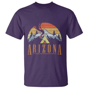 Vintage Arizona Camping Mountain Graphic T Shirt Retro Sunset Wilderness Outdoor Adventure Souvenir