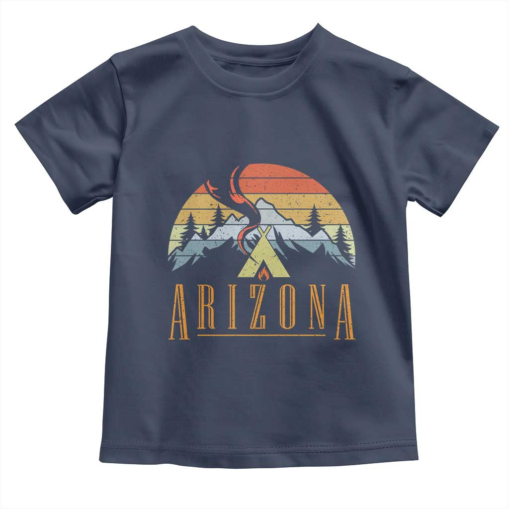 Vintage Arizona Camping Mountain Graphic Toddler T Shirt Retro Sunset Wilderness Outdoor Adventure Souvenir