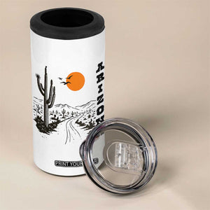 Retro Arizona Desert Road Sunset Graphic 4 in 1 Can Cooler Tumbler Vintage Southwest Saguaro Cactus Travel Souvenir