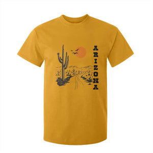 Retro Arizona Desert Road Sunset Graphic T Shirt For Kid Vintage Southwest Saguaro Cactus Travel Souvenir
