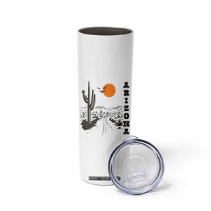 Retro Arizona Desert Road Sunset Graphic Skinny Tumbler Vintage Southwest Saguaro Cactus Travel Souvenir
