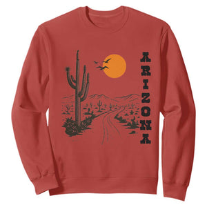 Retro Arizona Desert Road Sunset Graphic Sweatshirt Vintage Southwest Saguaro Cactus Travel Souvenir