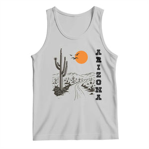 Retro Arizona Desert Road Sunset Graphic Tank Top Vintage Southwest Saguaro Cactus Travel Souvenir