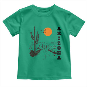 Retro Arizona Desert Road Sunset Graphic Toddler T Shirt Vintage Southwest Saguaro Cactus Travel Souvenir