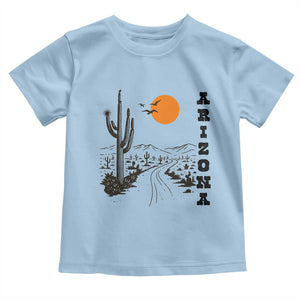 Retro Arizona Desert Road Sunset Graphic Toddler T Shirt Vintage Southwest Saguaro Cactus Travel Souvenir