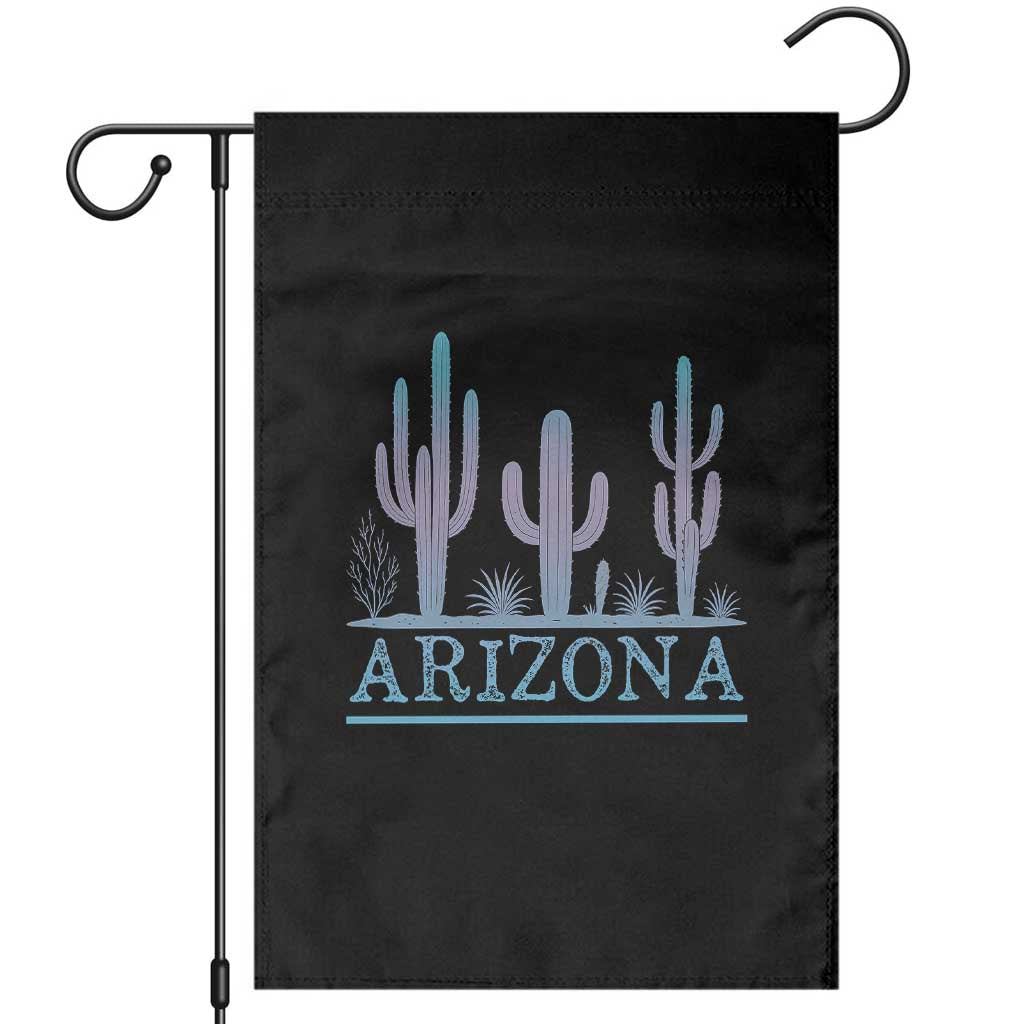 Retro Neon Silhouette Cactus Arizona Graphic Garden Flag Modern Southwest Desert Aesthetic Travel Souvenir TS02 Black Print Your Wear
