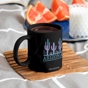 Retro Neon Silhouette Cactus Arizona Graphic Coffee Mug Modern Southwest Desert Aesthetic Travel Souvenir