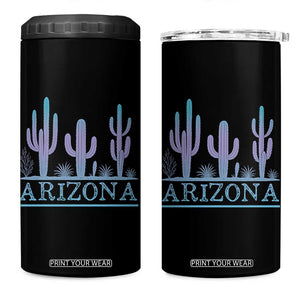 Retro Neon Silhouette Cactus Arizona Graphic 4 in 1 Can Cooler Tumbler Modern Southwest Desert Aesthetic Travel Souvenir