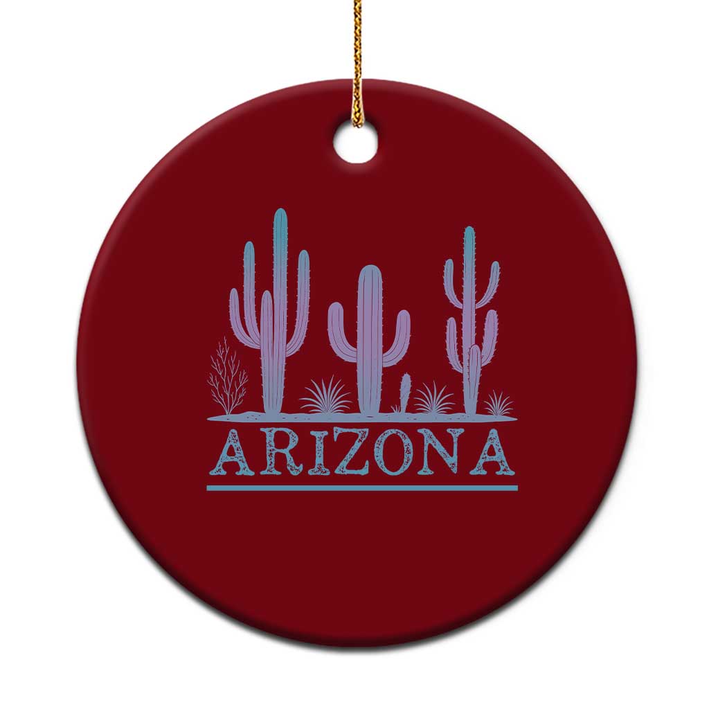 Retro Neon Silhouette Cactus Arizona Graphic Ceramic Ornament Modern Southwest Desert Aesthetic Travel Souvenir TS02 1pc Red Print Your Wear
