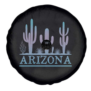 Retro Neon Silhouette Cactus Arizona Graphic Spare Tire Cover Modern Southwest Desert Aesthetic Travel Souvenir