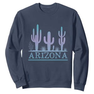 Retro Neon Silhouette Cactus Arizona Graphic Sweatshirt Modern Southwest Desert Aesthetic Travel Souvenir
