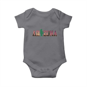 Scenic Arizona Sunset Landscape Graphic Baby Onesie Southwest Saguaro Cactus Letters Travel Souvenir