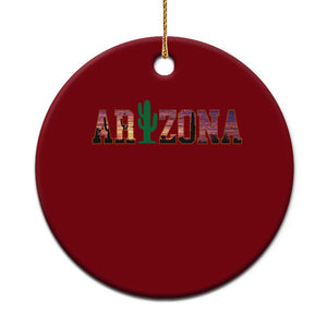 Scenic Arizona Sunset Landscape Graphic Ceramic Ornament Southwest Saguaro Cactus Letters Travel Souvenir