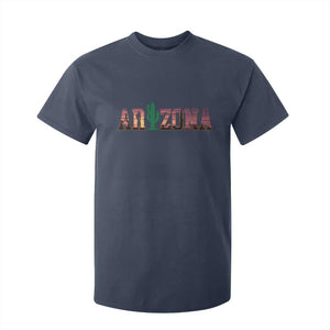 Scenic Arizona Sunset Landscape Graphic T Shirt For Kid Southwest Saguaro Cactus Letters Travel Souvenir