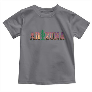 Scenic Arizona Sunset Landscape Graphic Toddler T Shirt Southwest Saguaro Cactus Letters Travel Souvenir