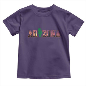 Scenic Arizona Sunset Landscape Graphic Toddler T Shirt Southwest Saguaro Cactus Letters Travel Souvenir