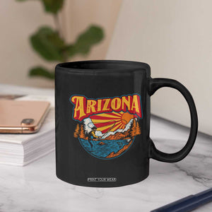 Retro Arizona Fly Fishing River Graphic Coffee Mug Vintage Angler Outdoor Mountain Adventure Souvenir
