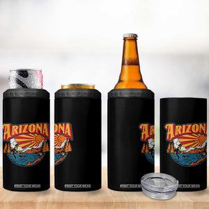 Retro Arizona Fly Fishing River Graphic 4 in 1 Can Cooler Tumbler Vintage Angler Outdoor Mountain Adventure Souvenir