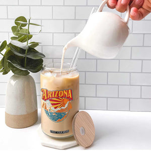 Retro Arizona Fly Fishing River Graphic Glass Can Vintage Angler Outdoor Mountain Adventure Souvenir