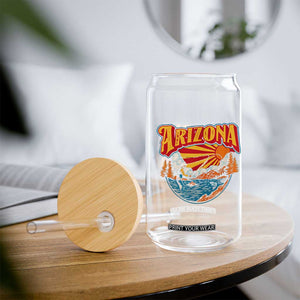 Retro Arizona Fly Fishing River Graphic Glass Can Vintage Angler Outdoor Mountain Adventure Souvenir