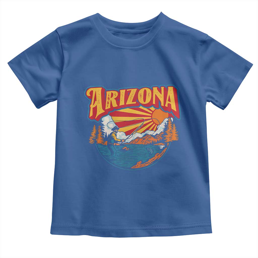 Retro Arizona Fly Fishing River Graphic Toddler T Shirt Vintage Angler Outdoor Mountain Adventure Souvenir