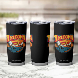 Retro Arizona Fly Fishing River Graphic Tumbler Cup Vintage Angler Outdoor Mountain Adventure Souvenir