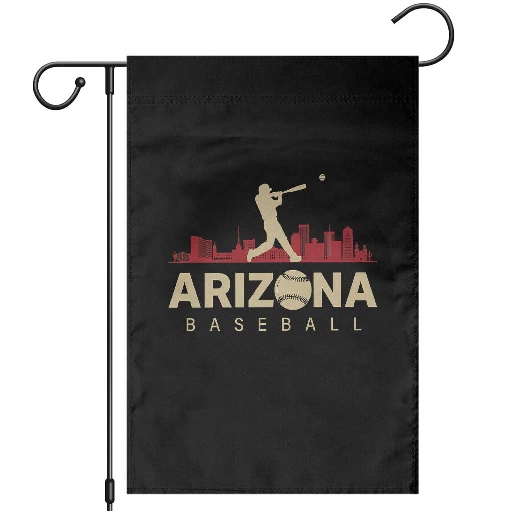 Vintage Arizona State Pride Baseball Player Graphic Garden Flag Vintage Phoenix Skyline Batter Sports Fan TS02 Black Print Your Wear