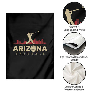 Vintage Arizona State Pride Baseball Player Graphic Garden Flag Vintage Phoenix Skyline Batter Sports Fan