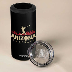 Vintage Arizona State Pride Baseball Player Graphic 4 in 1 Can Cooler Tumbler Vintage Phoenix Skyline Batter Sports Fan