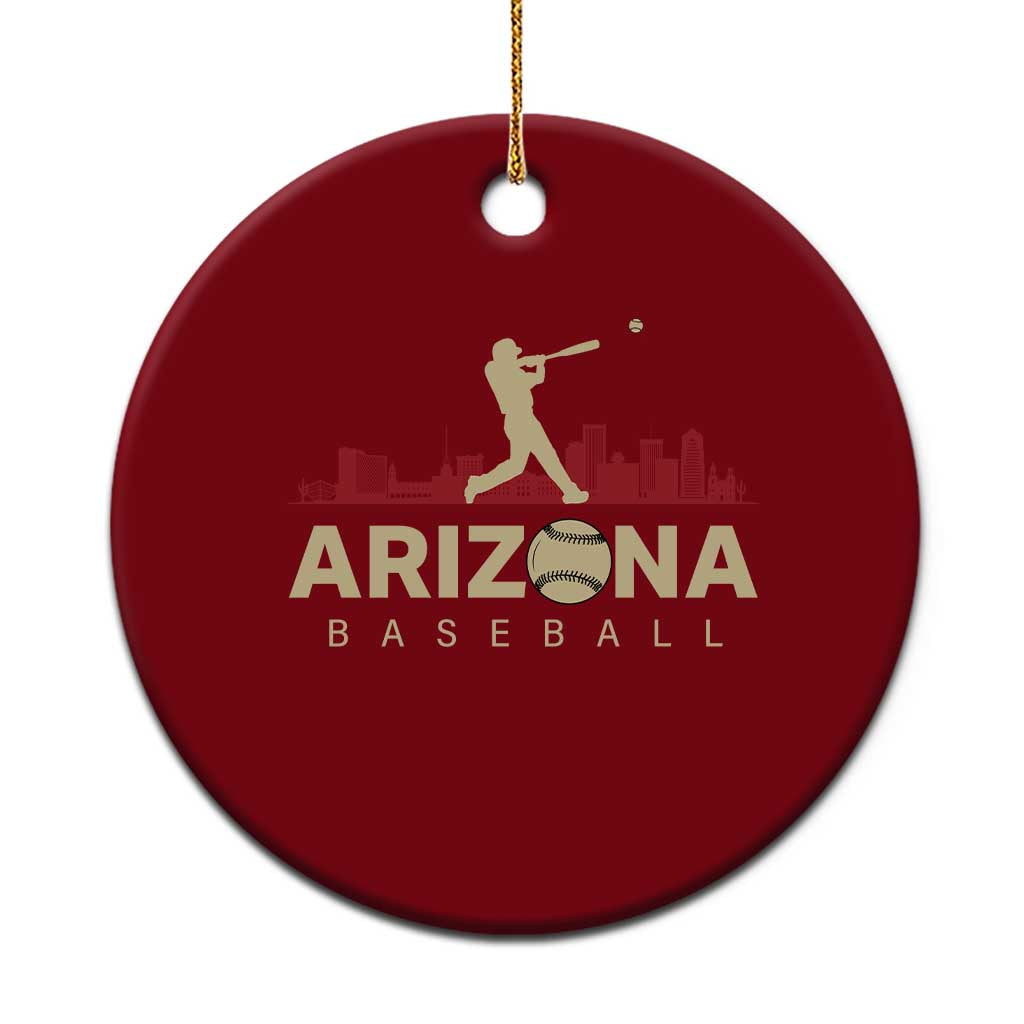 Vintage Arizona State Pride Baseball Player Graphic Ceramic Ornament Vintage Phoenix Skyline Batter Sports Fan TS02 1pc Red Print Your Wear