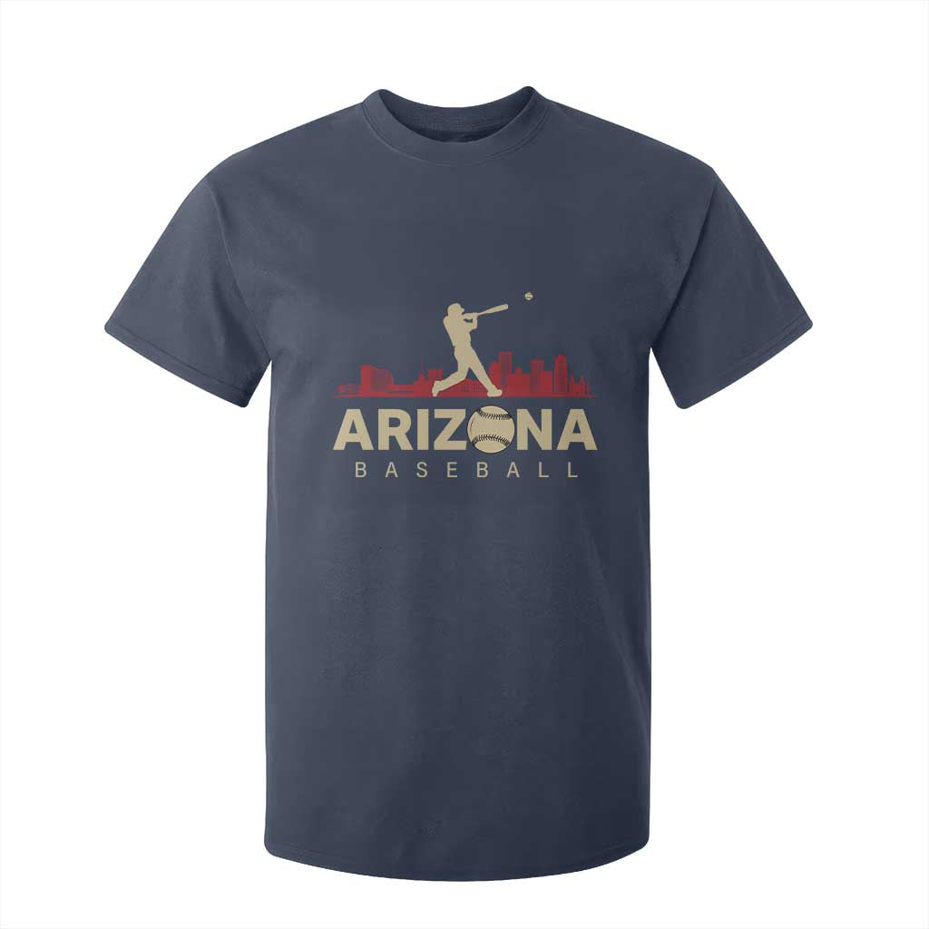 Vintage Arizona State Pride Baseball Player Graphic T Shirt For Kid Vintage Phoenix Skyline Batter Sports Fan