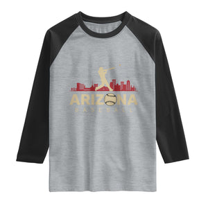 Vintage Arizona State Pride Baseball Player Graphic Raglan Shirt Vintage Phoenix Skyline Batter Sports Fan