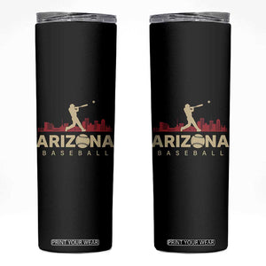 Vintage Arizona State Pride Baseball Player Graphic Skinny Tumbler Vintage Phoenix Skyline Batter Sports Fan