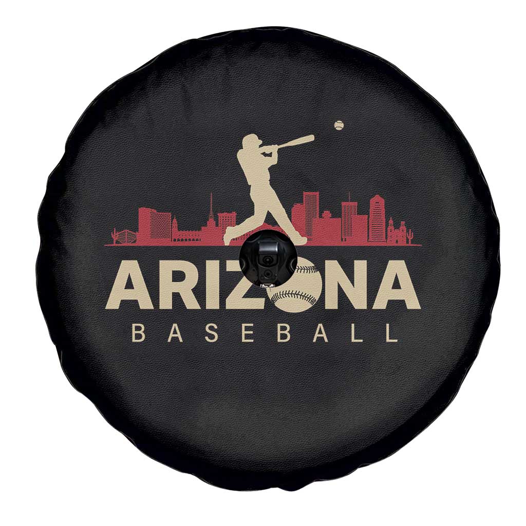 Vintage Arizona State Pride Baseball Player Graphic Spare Tire Cover Vintage Phoenix Skyline Batter Sports Fan