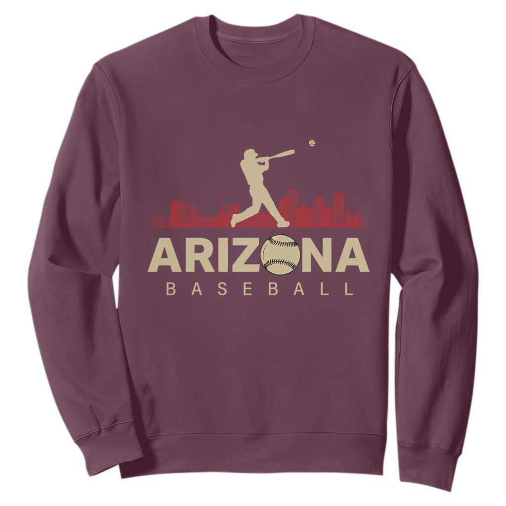 Vintage Arizona State Pride Baseball Player Graphic Sweatshirt Vintage Phoenix Skyline Batter Sports Fan