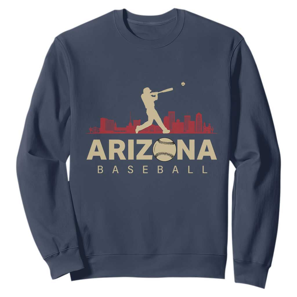 Vintage Arizona State Pride Baseball Player Graphic Sweatshirt Vintage Phoenix Skyline Batter Sports Fan