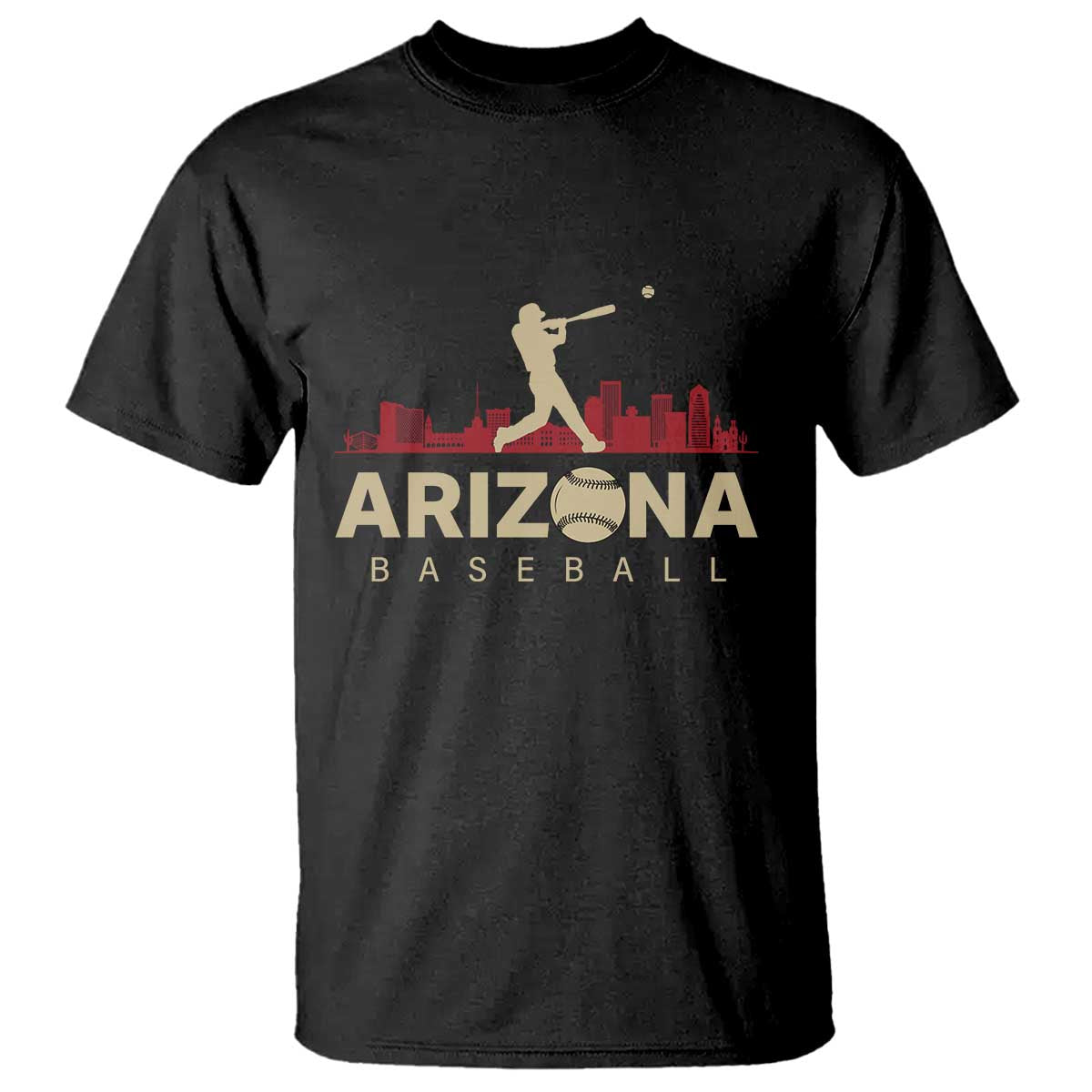 Vintage Arizona State Pride Baseball Player Graphic T Shirt Vintage Phoenix Skyline Batter Sports Fan TS02 Black Print Your Wear