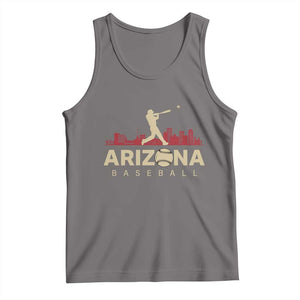 Vintage Arizona State Pride Baseball Player Graphic Tank Top Vintage Phoenix Skyline Batter Sports Fan