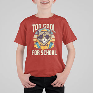 Too Cool For School Cat T Shirt For Kid Back To School Retro Vintage TS02 Printyourwear