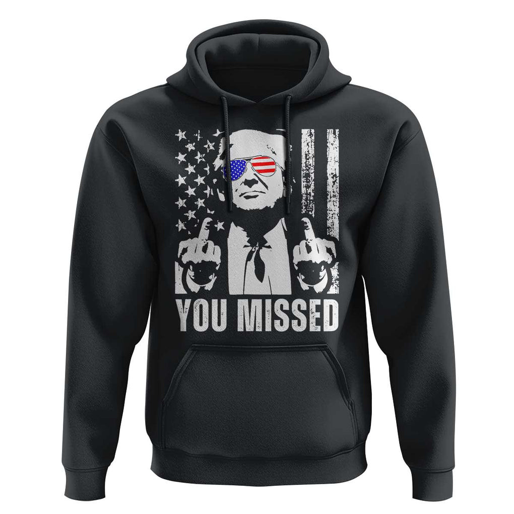 Trump 2024 Hoodie You Missed US American Flag Retro TS02 Black Print Your Wear
