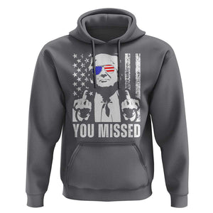 Trump 2024 Hoodie You Missed US American Flag Retro TS02 Charcoal Print Your Wear
