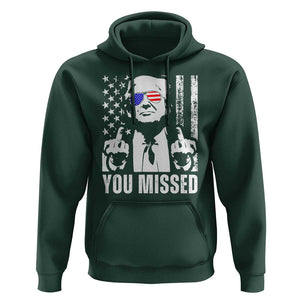 Trump 2024 Hoodie You Missed US American Flag Retro TS02 Dark Forest Green Print Your Wear