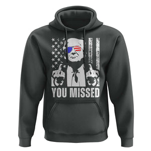 Trump 2024 Hoodie You Missed US American Flag Retro TS02 Dark Heather Print Your Wear