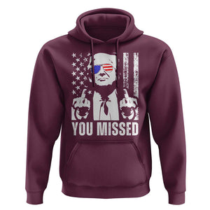 Trump 2024 Hoodie You Missed US American Flag Retro TS02 Maroon Print Your Wear