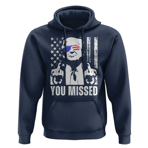 Trump 2024 Hoodie You Missed US American Flag Retro TS02 Navy Print Your Wear