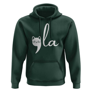 Comma La Kamala Harris Hoodie Retro Cat For Madam President 2024 TS02 Dark Forest Green Print Your Wear